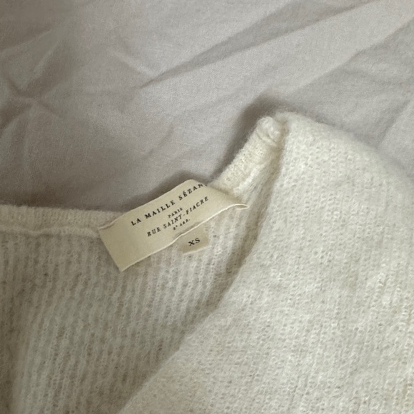 Sezane White and Brown Striped Cardigan - Picture 2 of 4